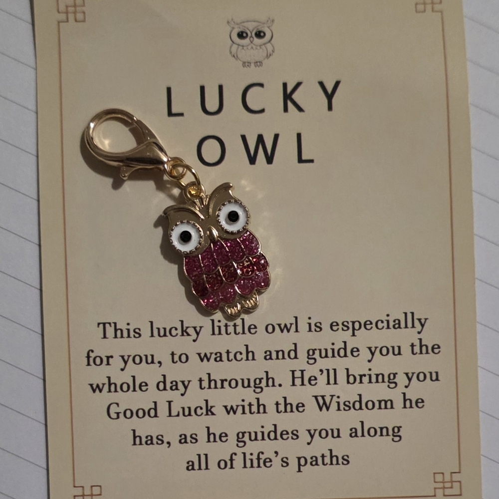 4/$20 Lucky Brand Pink and Gold Key/Bag Charm
